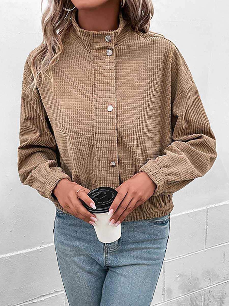 Stand-up Jacket Corduroy Short Coat