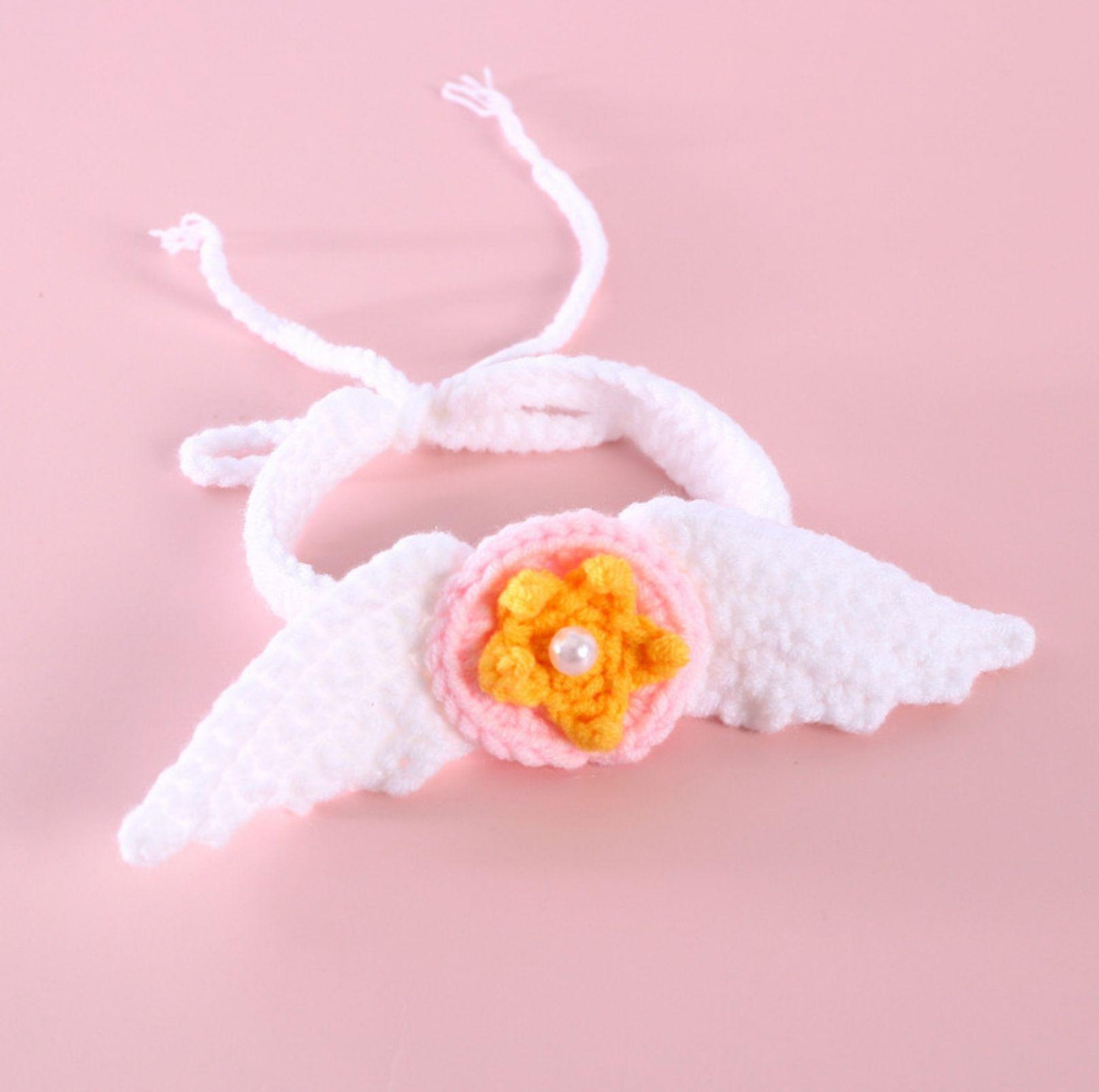 Hand Knitted Thread Wing Adjustable Collar