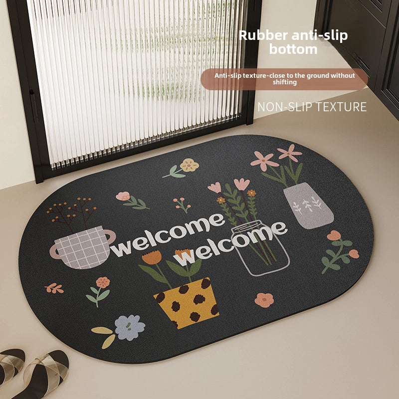 Cute Cartoon Puppy Diatom Mud Mat Bathroom Absorbent Non-slip Toilet Door Quick-drying Foot Mat Bathroom Carpet