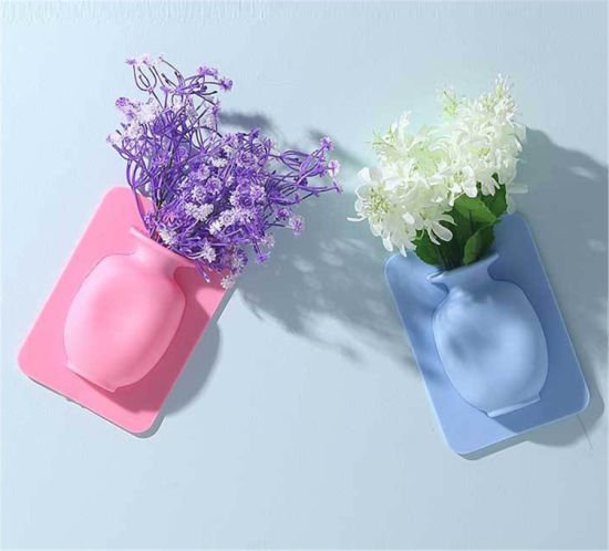Silicon Sticker Wall Mount Vase For Home Decoration