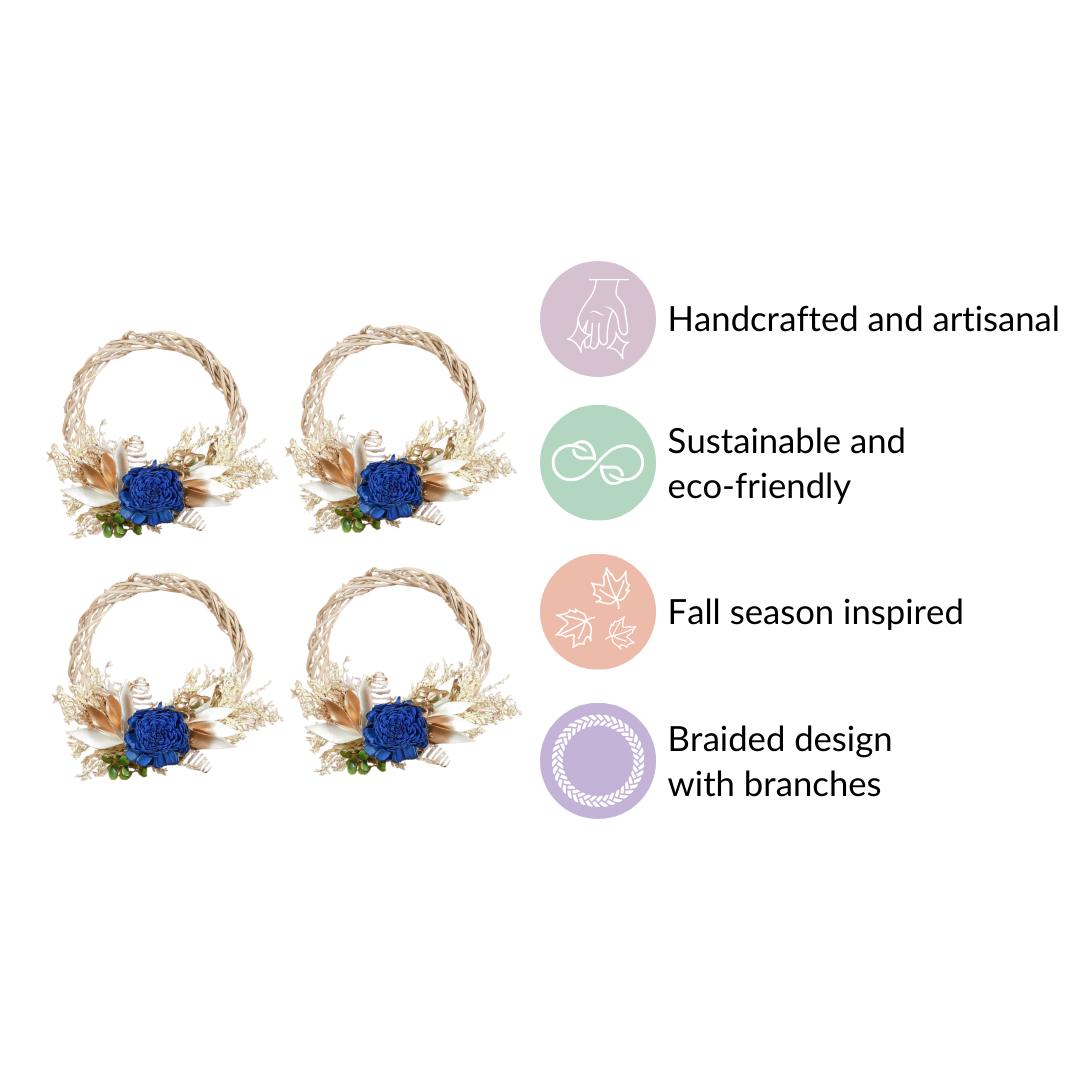 Mini Shola Flower Wreath Eco-Friendly Set Of 4