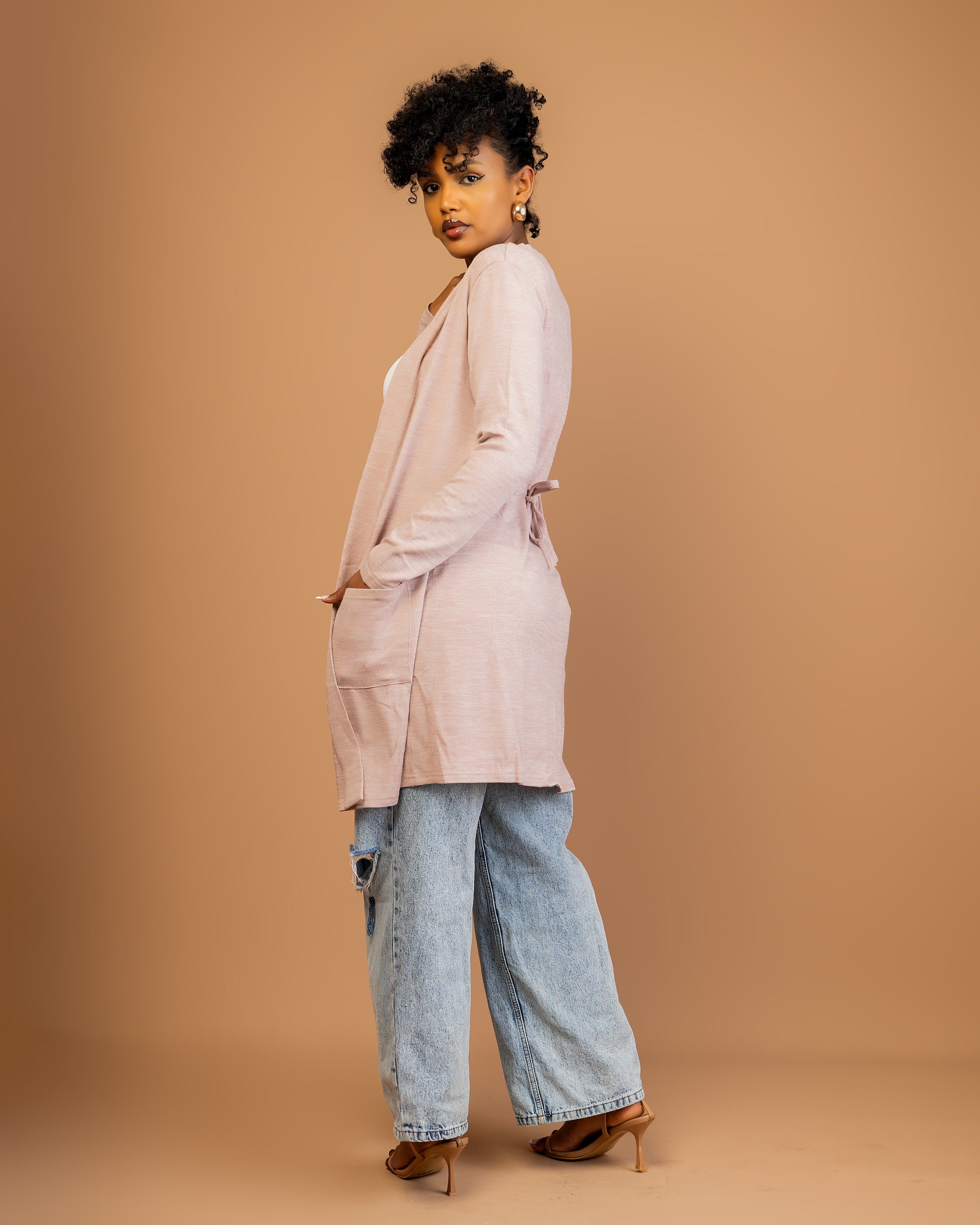 Open Front Cardigan with Pockets