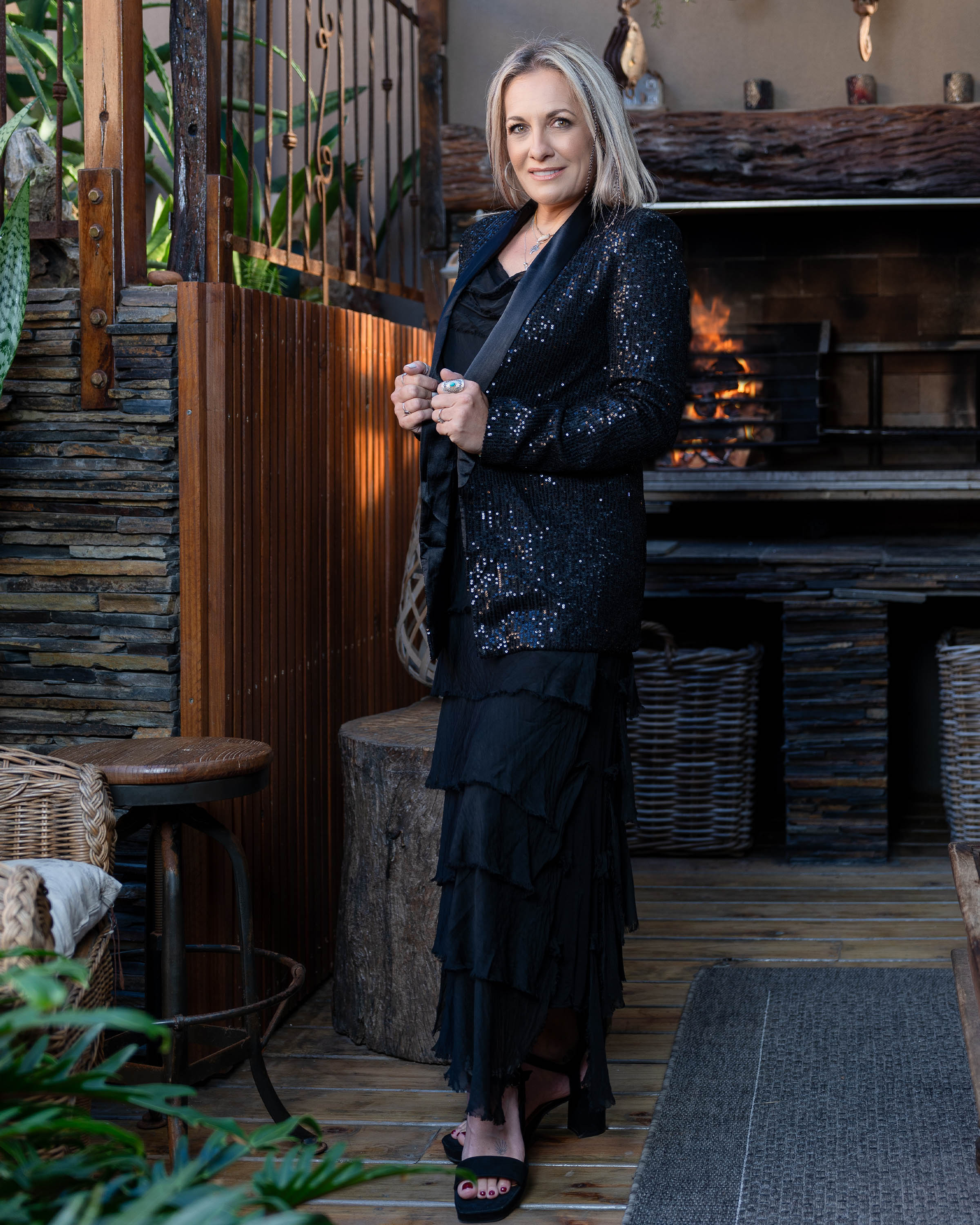 Starry Night Sequin Jacket | Black