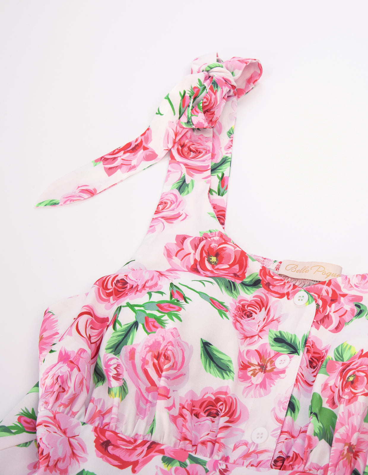 Floral Printed Tiered Midi Dress Sleeveless V-Neck Defined Waist A-Line Dress