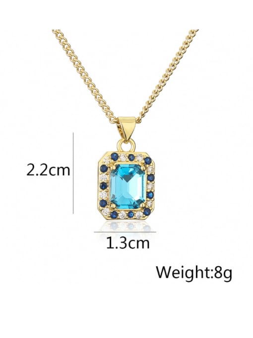 Cubic Zirconia Rectangle Pendant & Chain