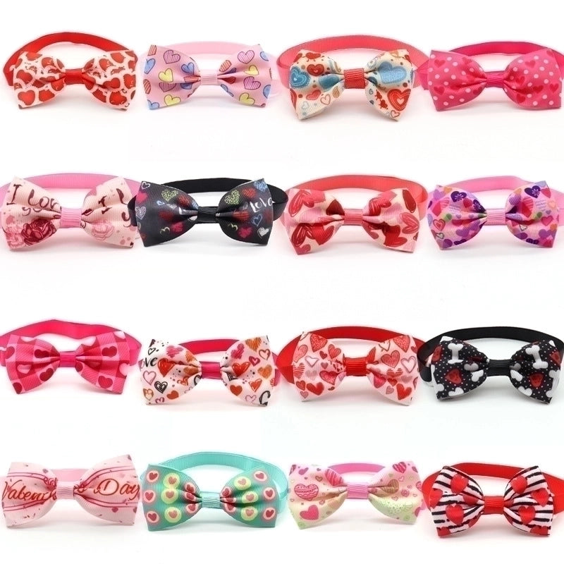 Valentine's Day Pet Cat Dog Heart Shape Bow Tie Pet Supplies