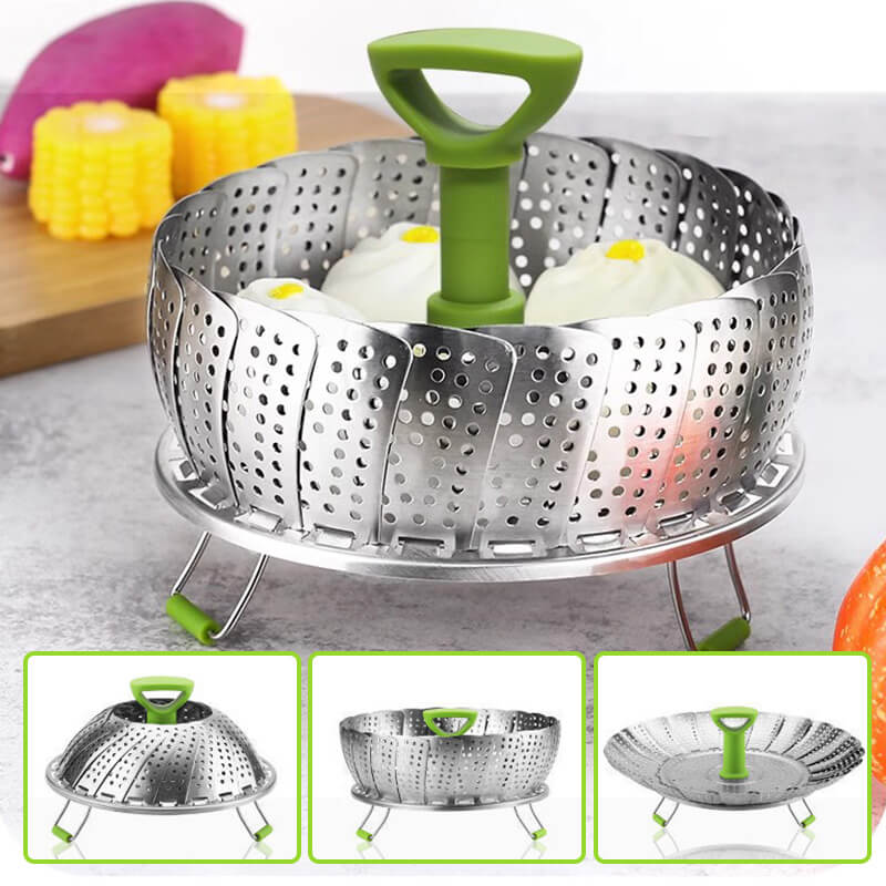 Stainless steel folding vegetable steamer (🔥New Year's discount. 49% discount🔥)