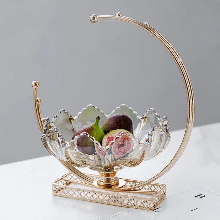 Home Decor Crystal Glass Modern  Living Room House Metal Trays Gold Luxury Other Decoration Home Table Decor For Home
