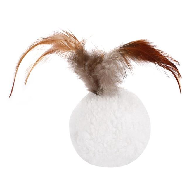 Faux Feather Plush Ball for Cat