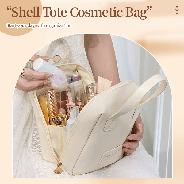 Shell portable makeup bag large-capacity travel portable cosmetic storage bag