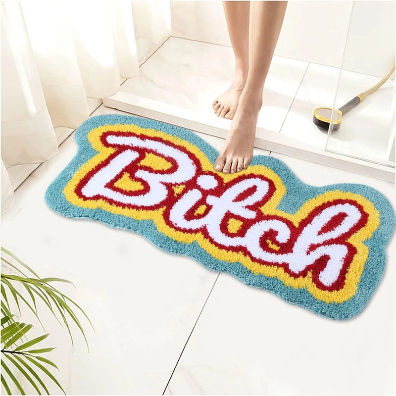 Casual Cute Letter Imitation Cashmere Carpet Bathing