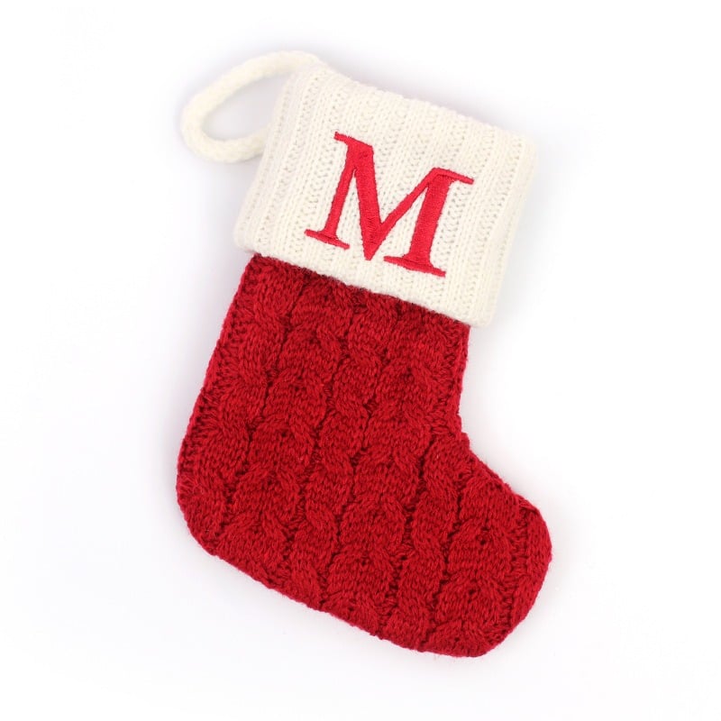 Christmas Red Socks Alphabet Knitting Christmas-Tree Pendant