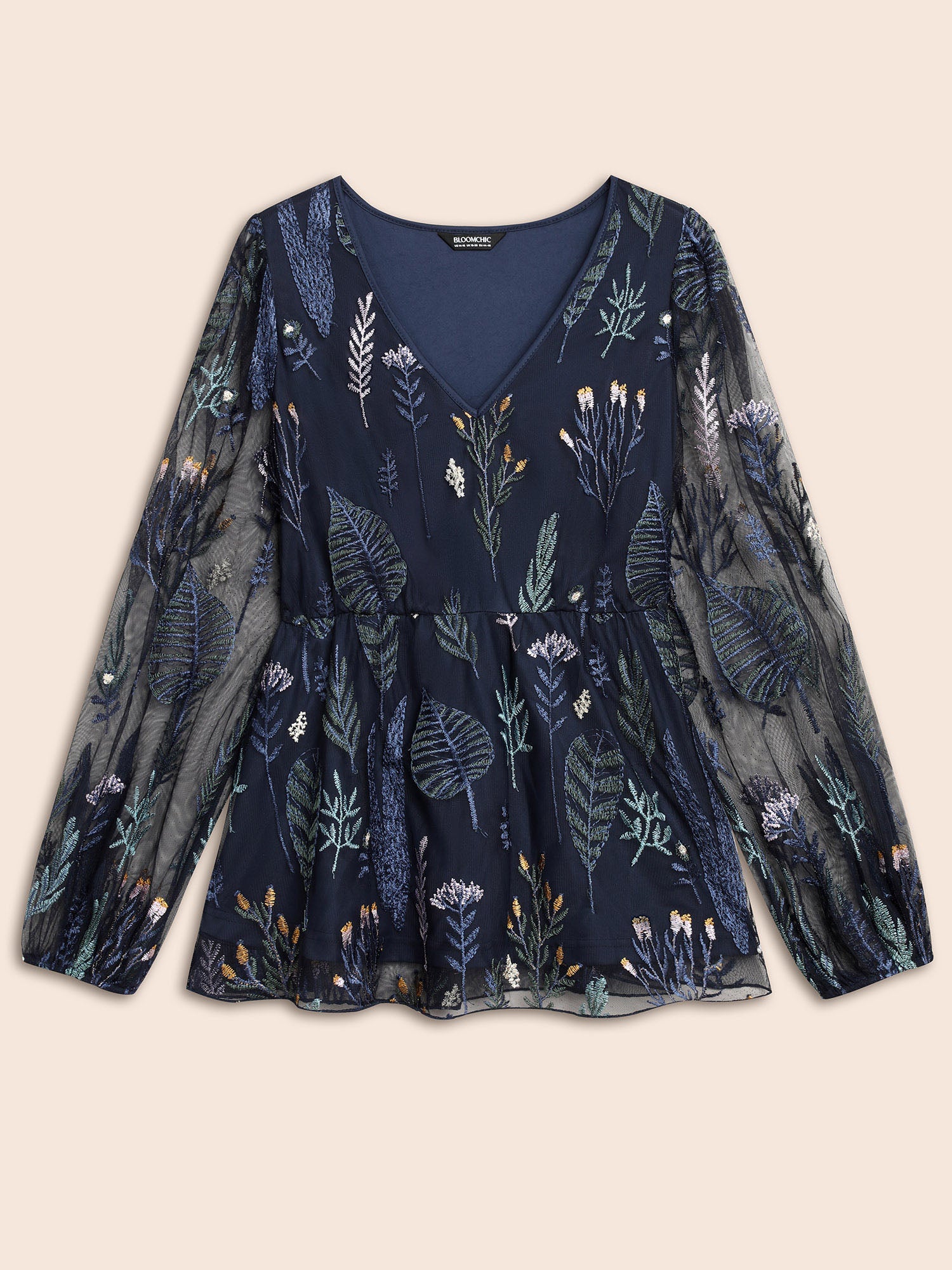 Enchanted Forest Embroidered Elastic Waist Blouse