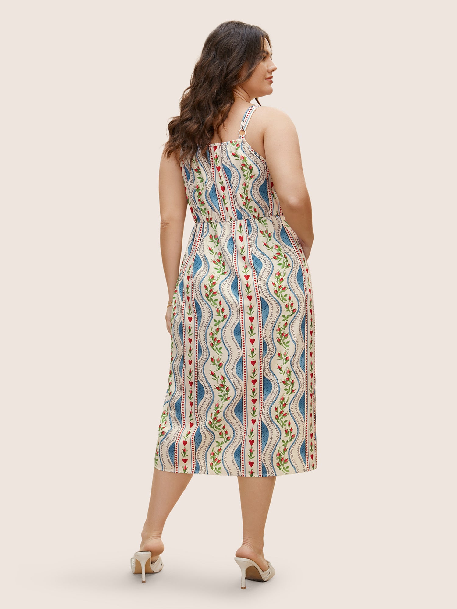 Boho Print Split Front Cami Dress