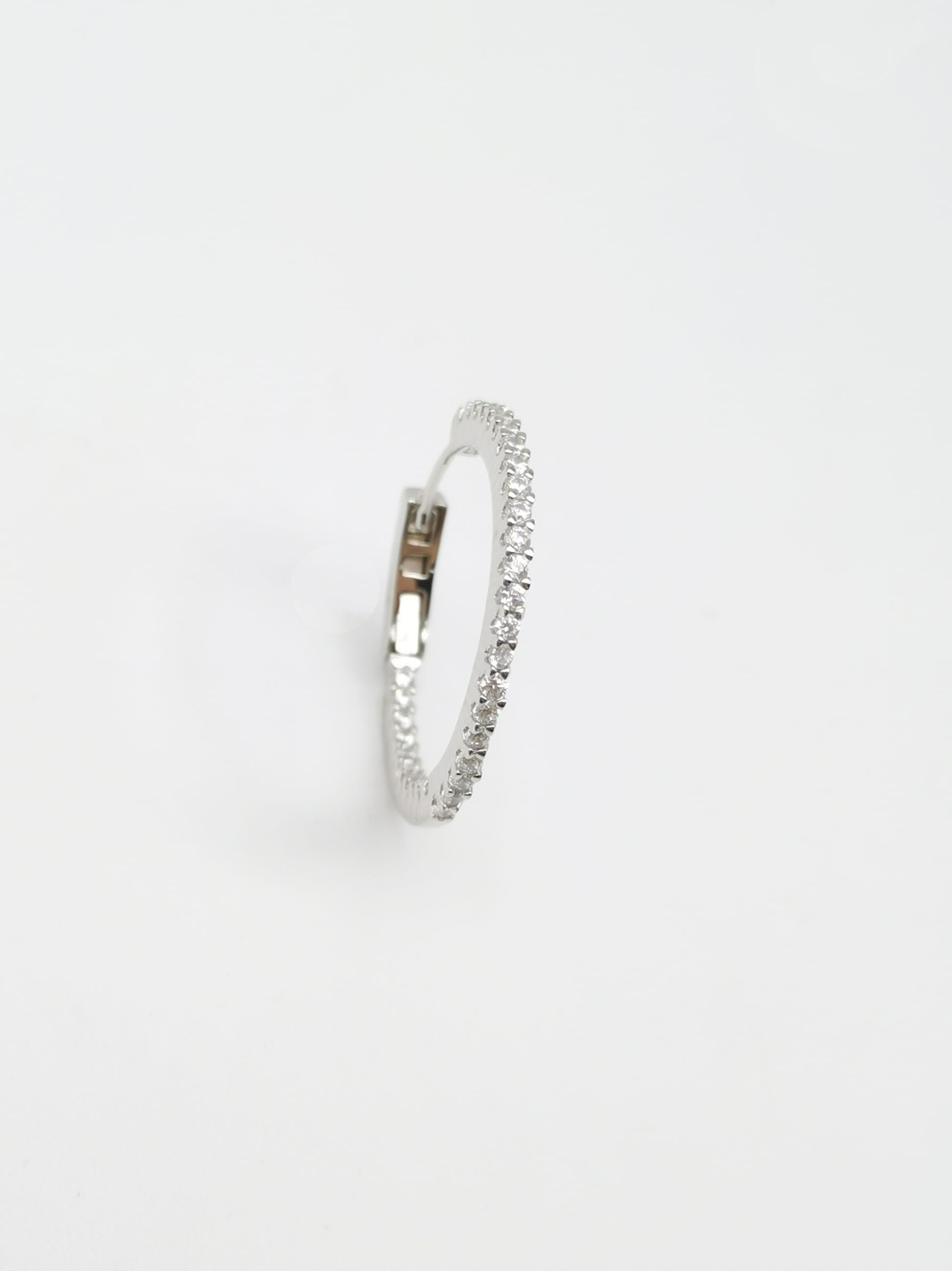 925 Sterling Silver Cubic Zirconia Hoop Earrings