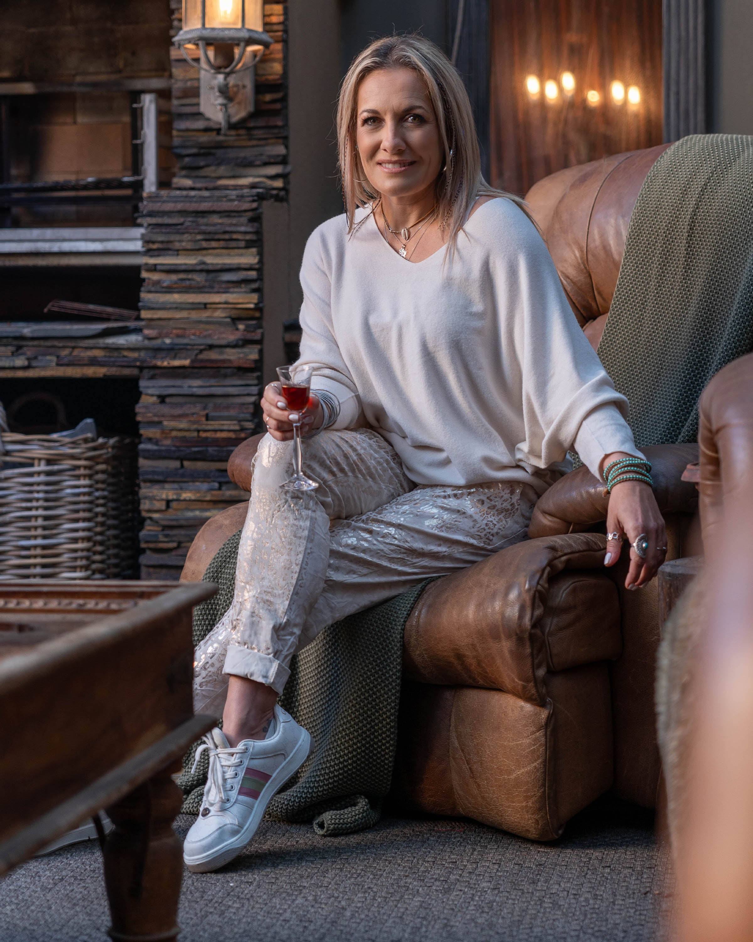 Sweet Caroline V-Neck Knit | Beige