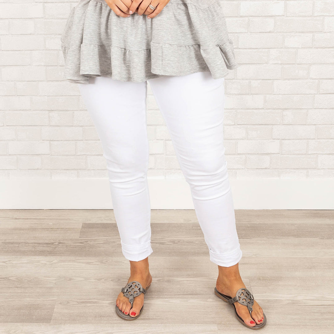 All The Answers Jeggings. White