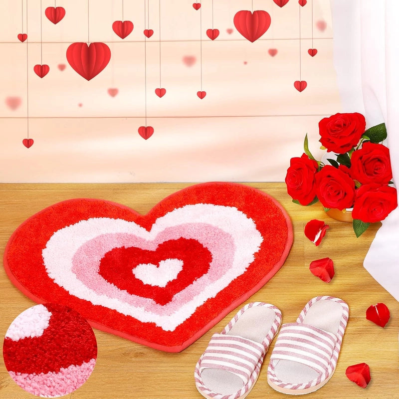 Valentine'S Day Casual Elegant Letter Heart Shape Polyester Carpet Bathing