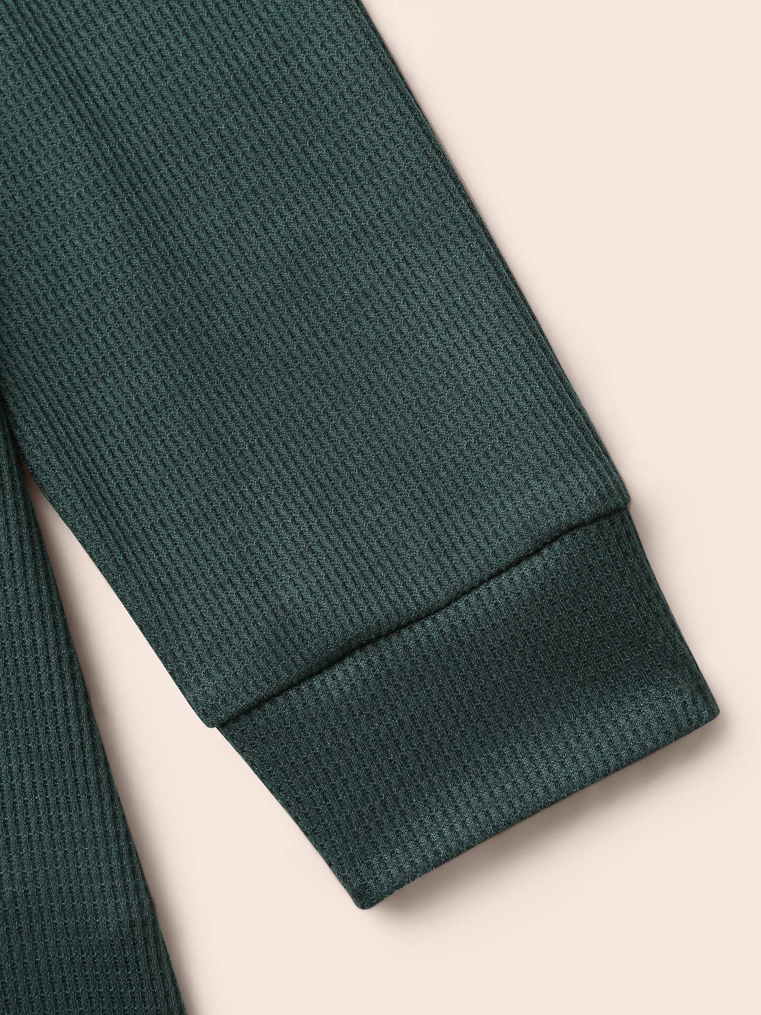 Solid Waffle Knit Lace Trim T-shirt