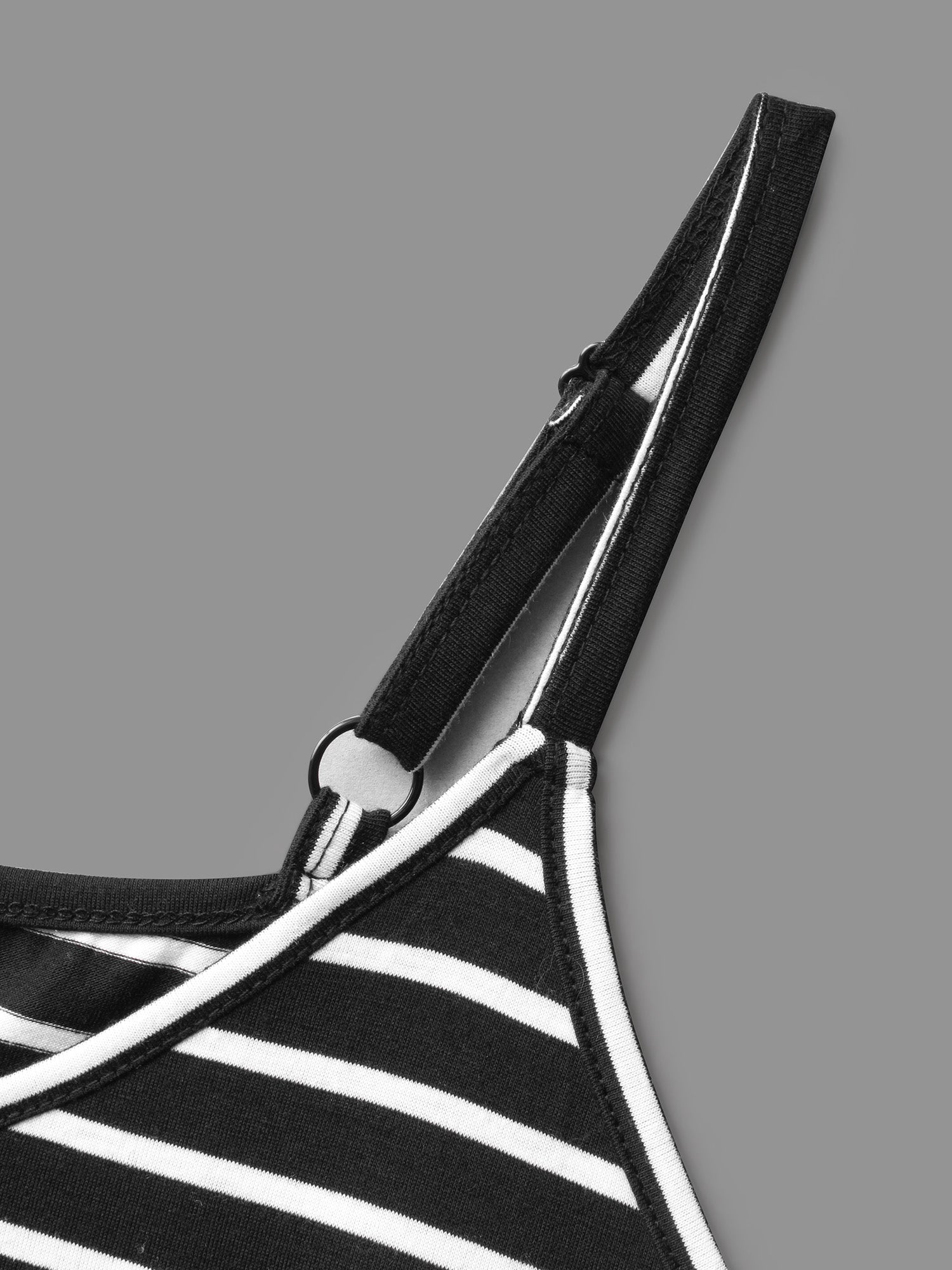 Striped Curved Hem Cami Top