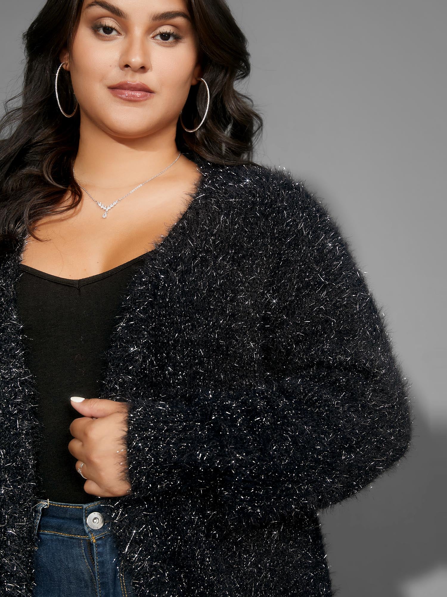 Luxe Fluffy Open Front Cardigan