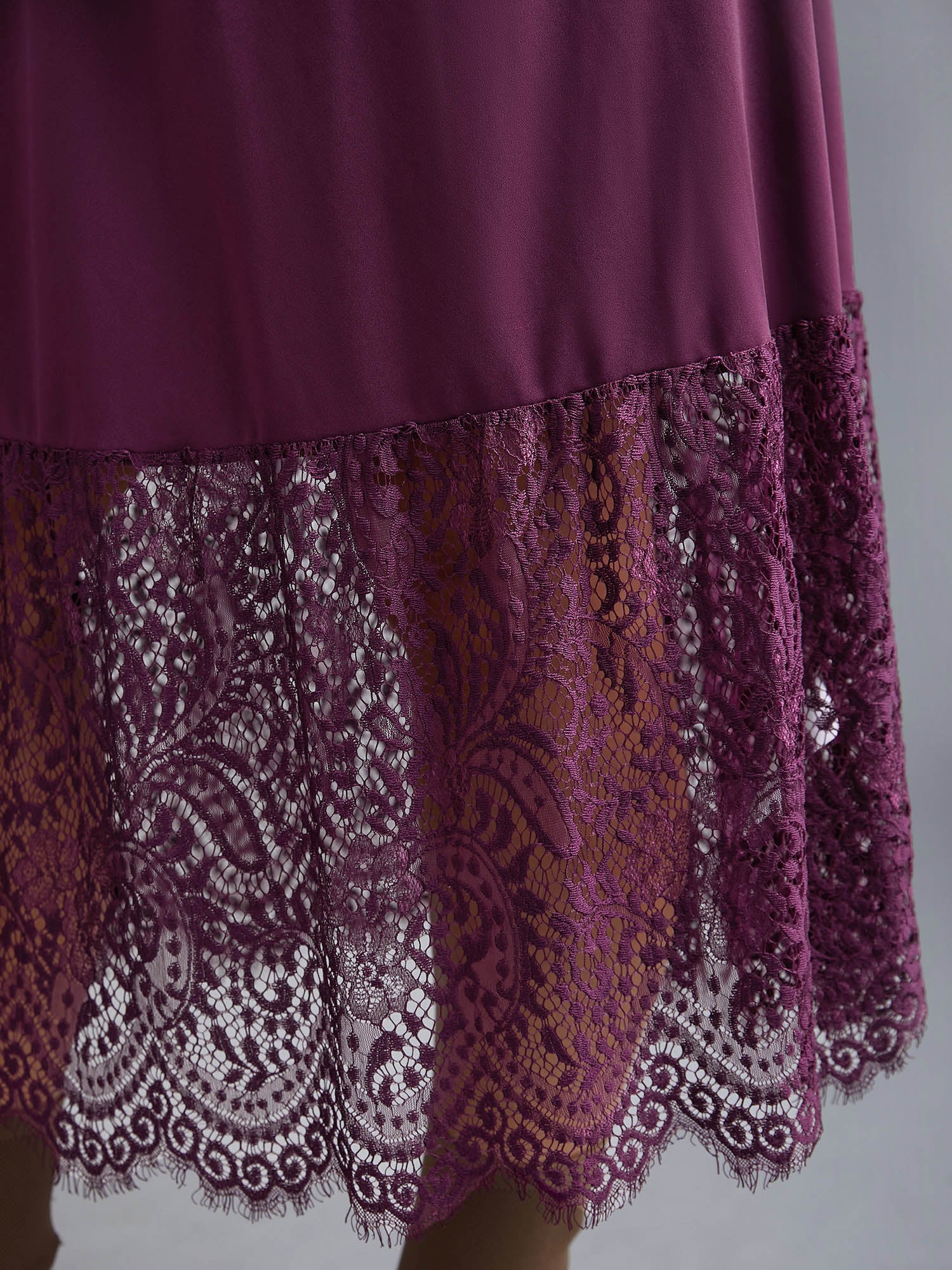 Mock Neck Crochet Lace Belted Dress