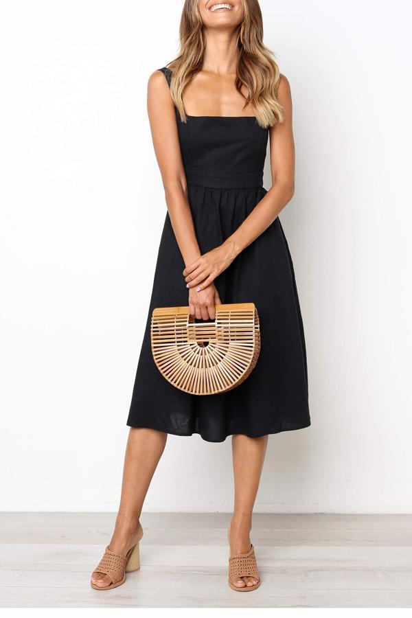 Sleeveless Solid Color Regular Fit Casual Wear Dress