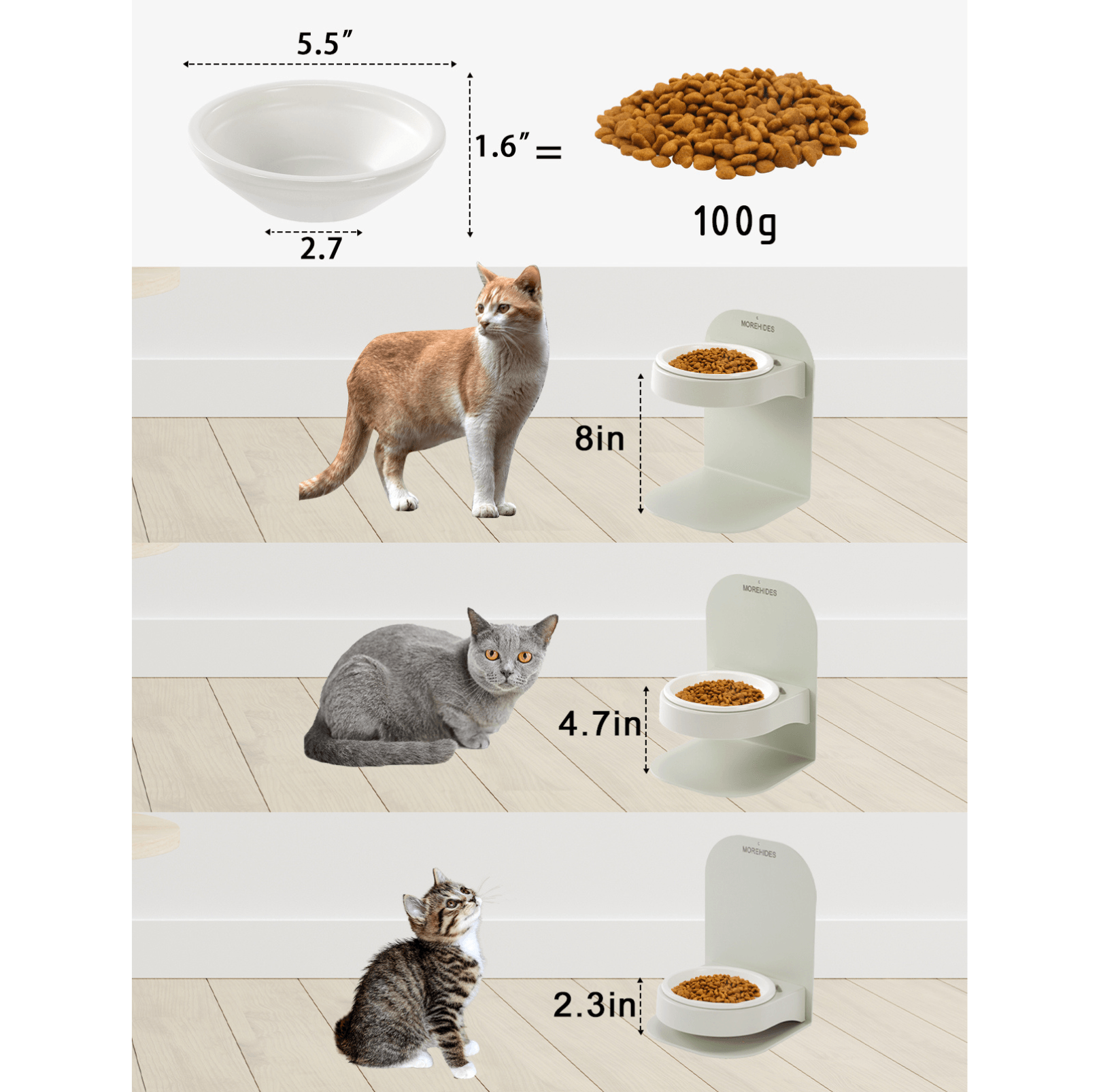 Adjustable Magnetic Cat Bowl Set - Durable and Versatile Feeding Solution