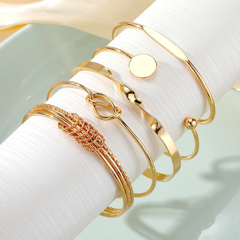 5pcs Twist Bangle Bracelet Stack