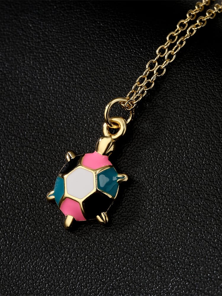 Multi-Coloured Turtle Pendant & Chain