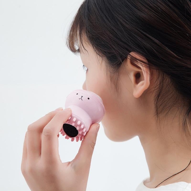 Silicone Design Octopus Shape Facial Sponge Cleansing Brush. Face Pore Cleaner. Acne & Oil Removal