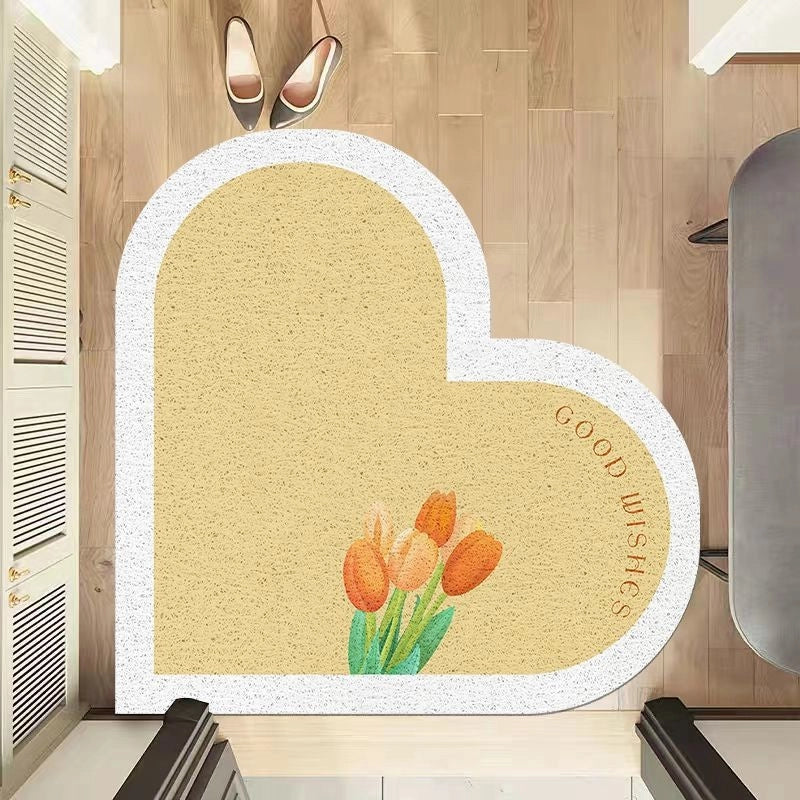 Casual Elegant Letter Heart Shape PVC Carpet Bathing