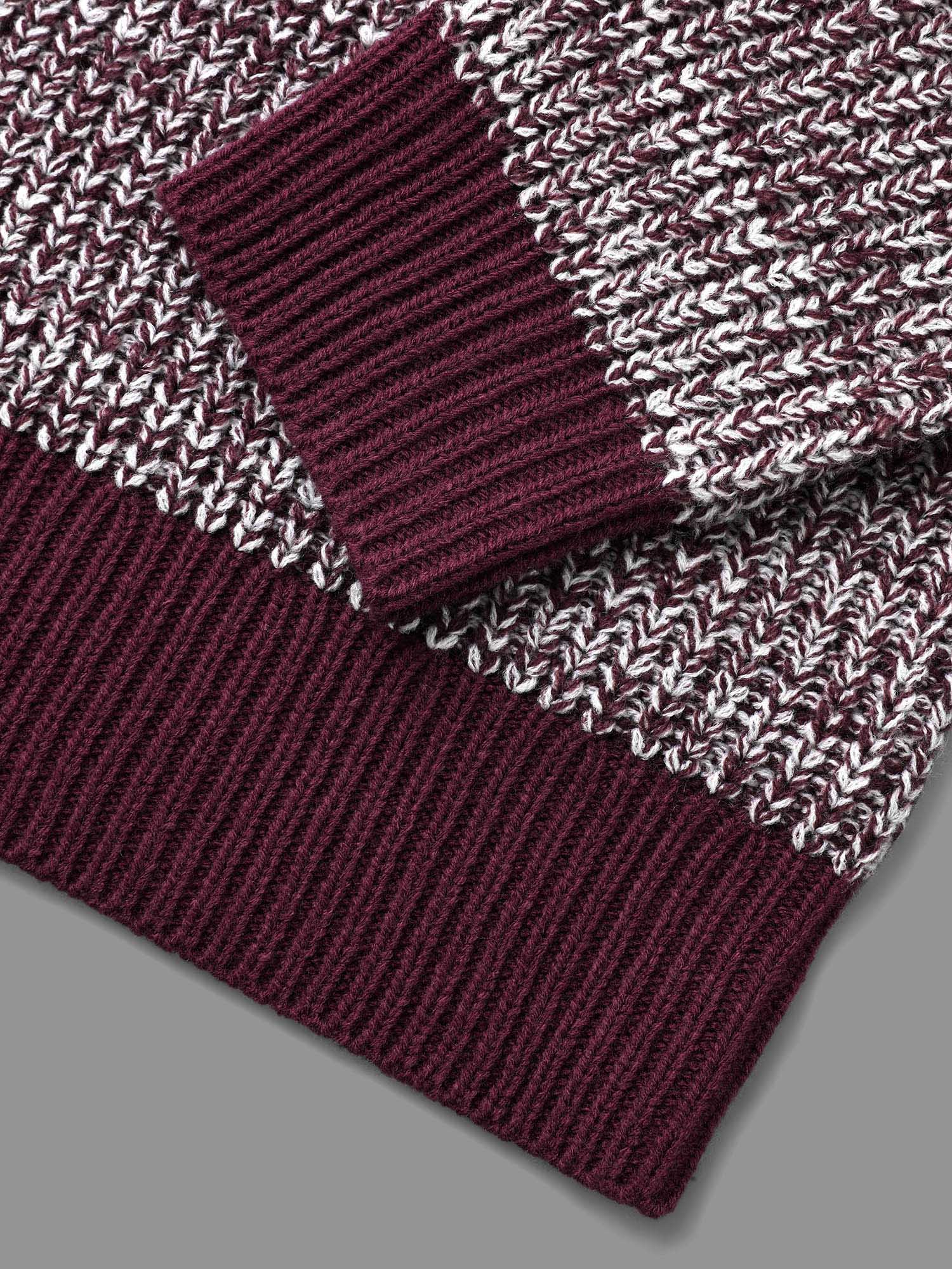 Round Neck Heather Patchwork Pullover