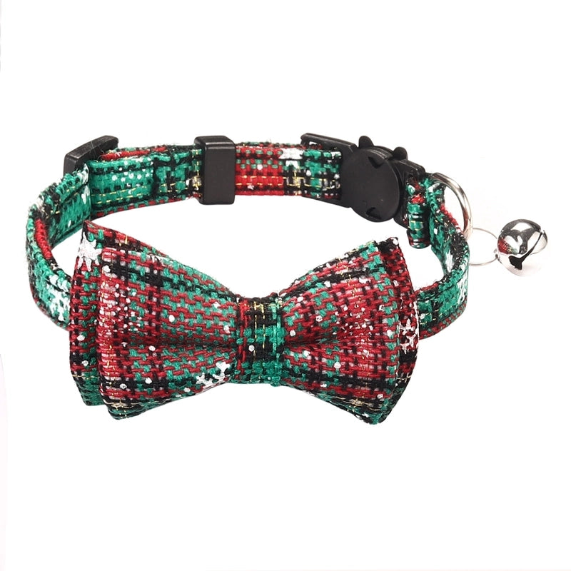 British Style Cotton Polyester Christmas Lattice Pet Collar