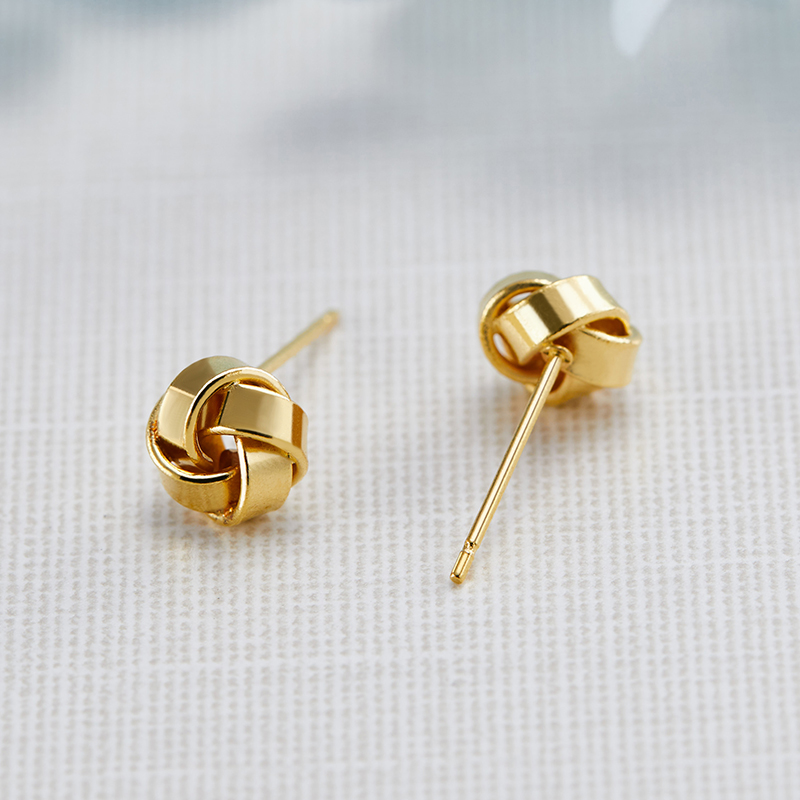 fashion jewelry earrings luxury women copper material simple spiral gold stud earrings
