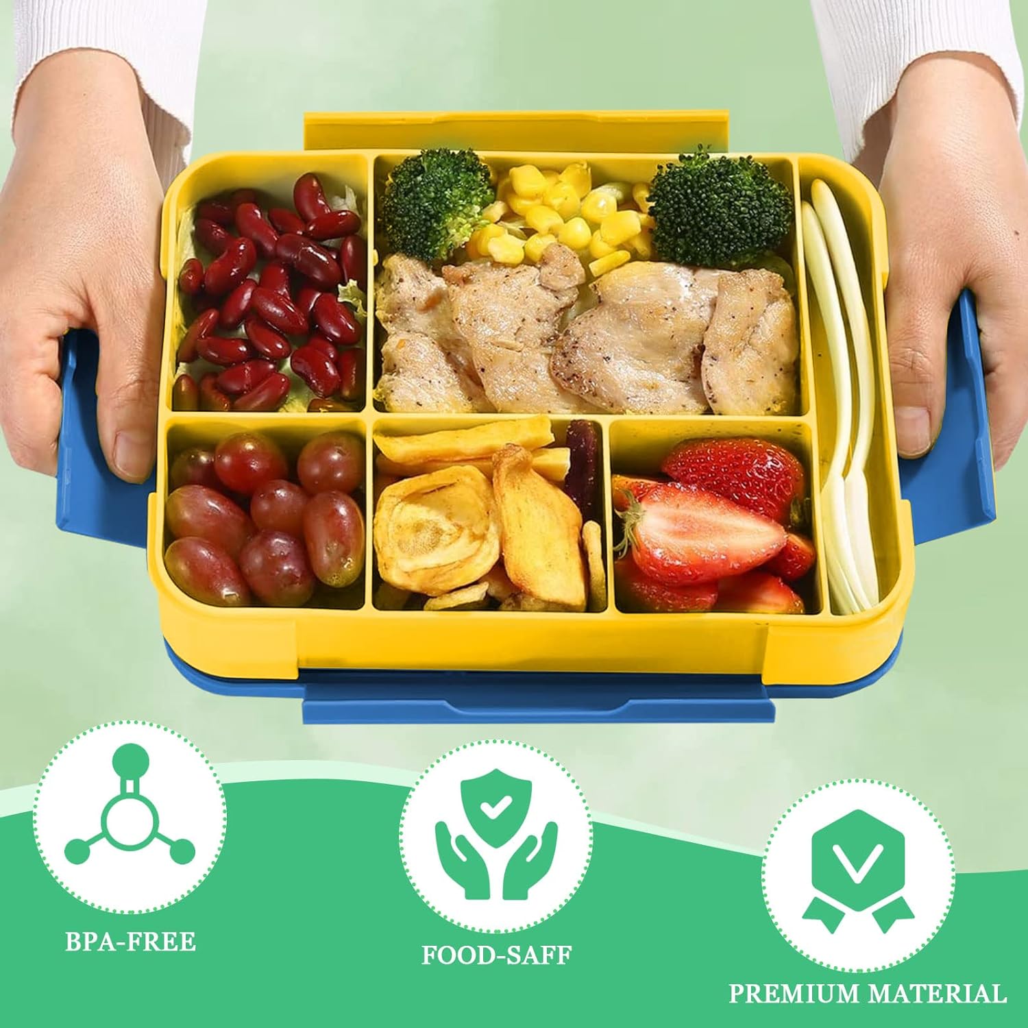 Children's Lunch Box With Compartments. Bento Lunch Box For Adults. Girls And Boys