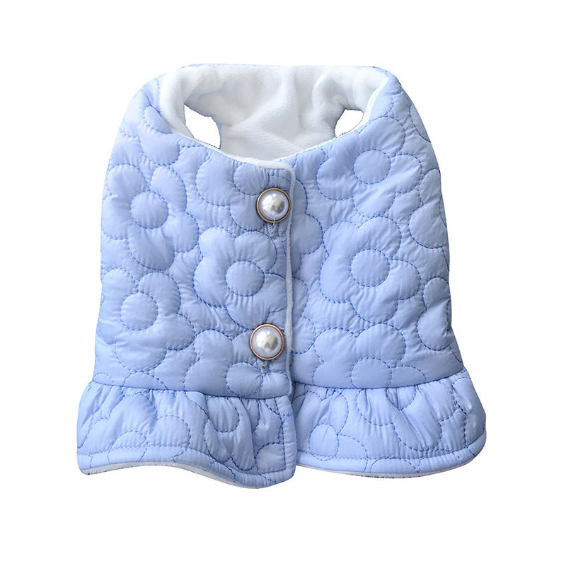 Flower Pearl Warm Dog Cat Short Jacket