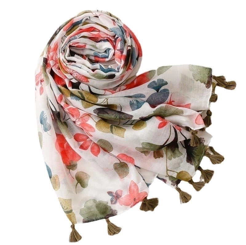 Women's Fashion Flower Voile Silk Scarves
