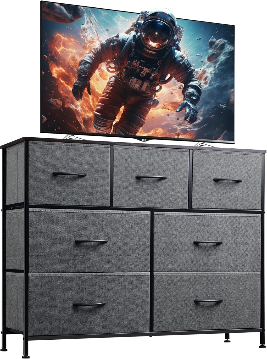 WLIVE 7 Drawer Dresser TV Stand, Dressers for Bedroom, Fabric Storage Tower