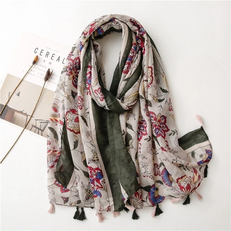 Retro Ethnic Style Shawl Floral Scarf
