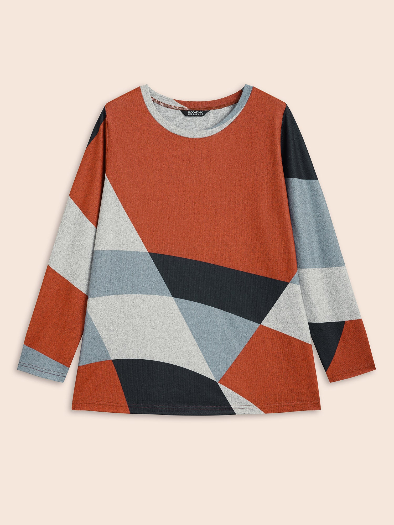 Round Neck Colorblock Contrast T-shirt