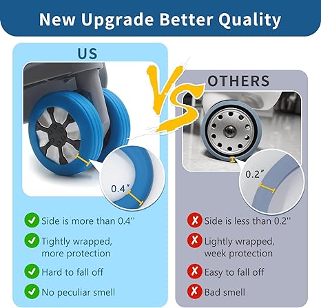 8 Pcs Luggage Compartment Wheel Protection Cover
