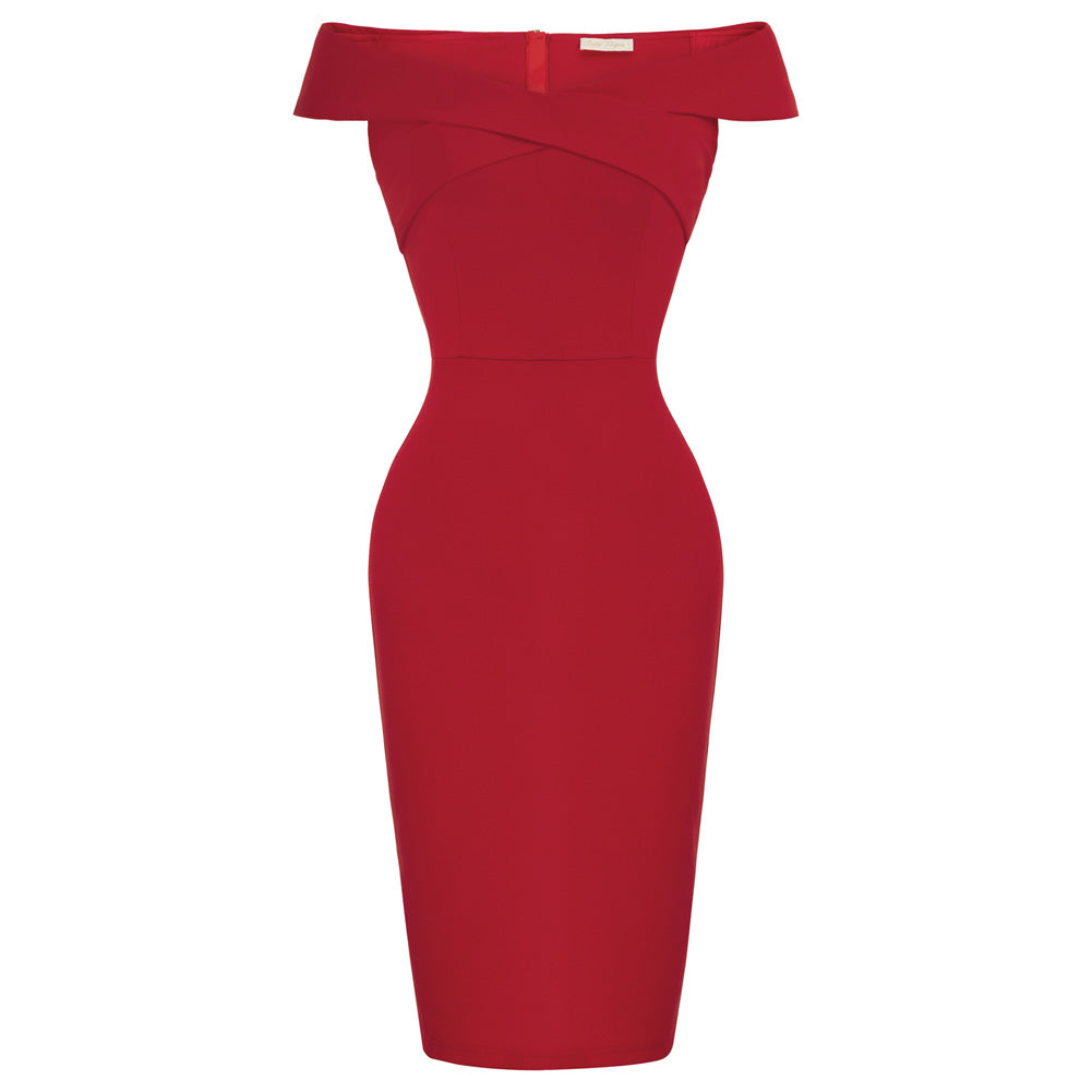Vintage Off Shoulder V Neck Bodycon Pencil Dress Short Sleeve Homecoming Bodycon Dress Work Cocktail