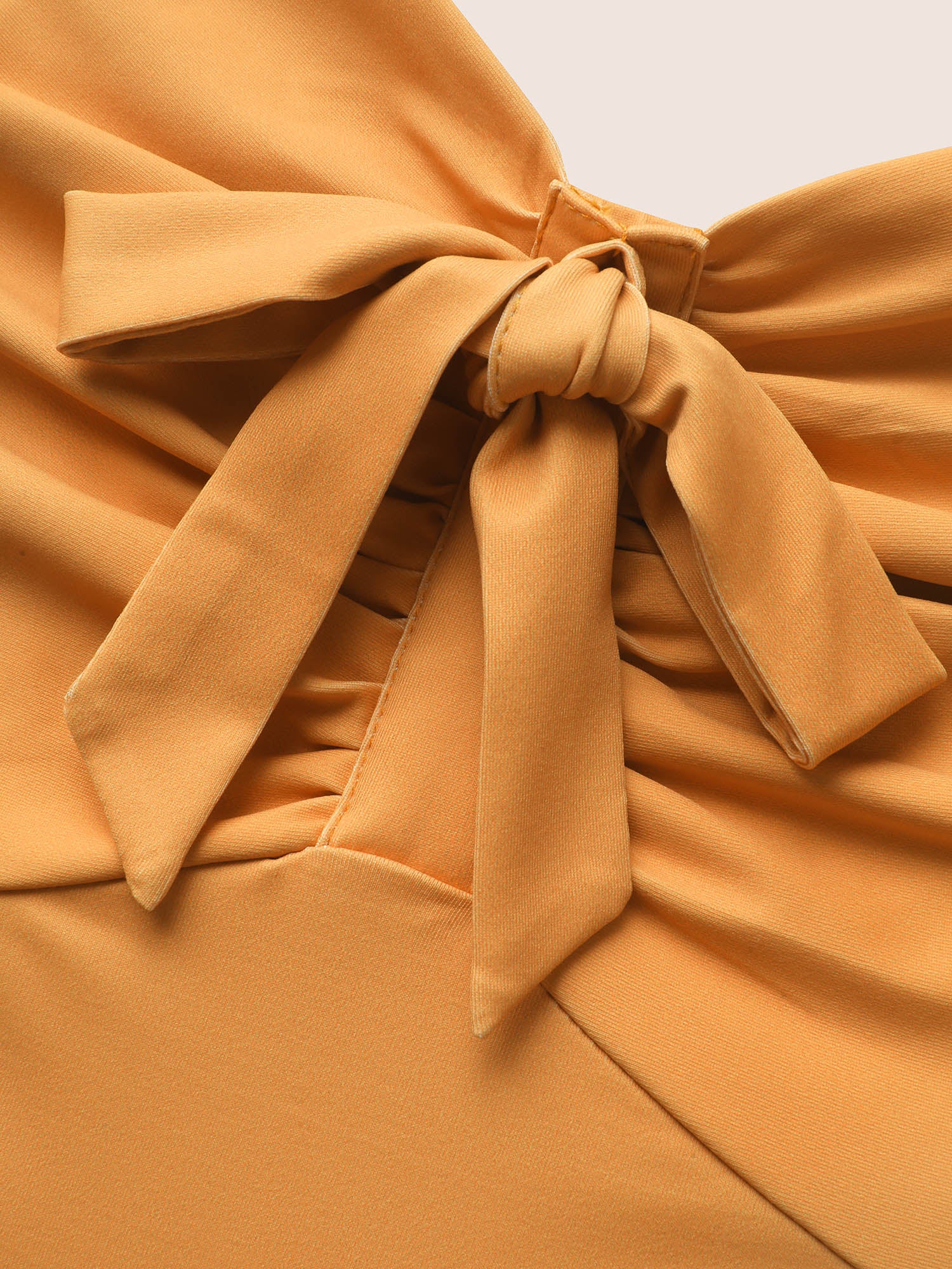 Heart Neckline Tropical Print Tie Knot Midi Dress