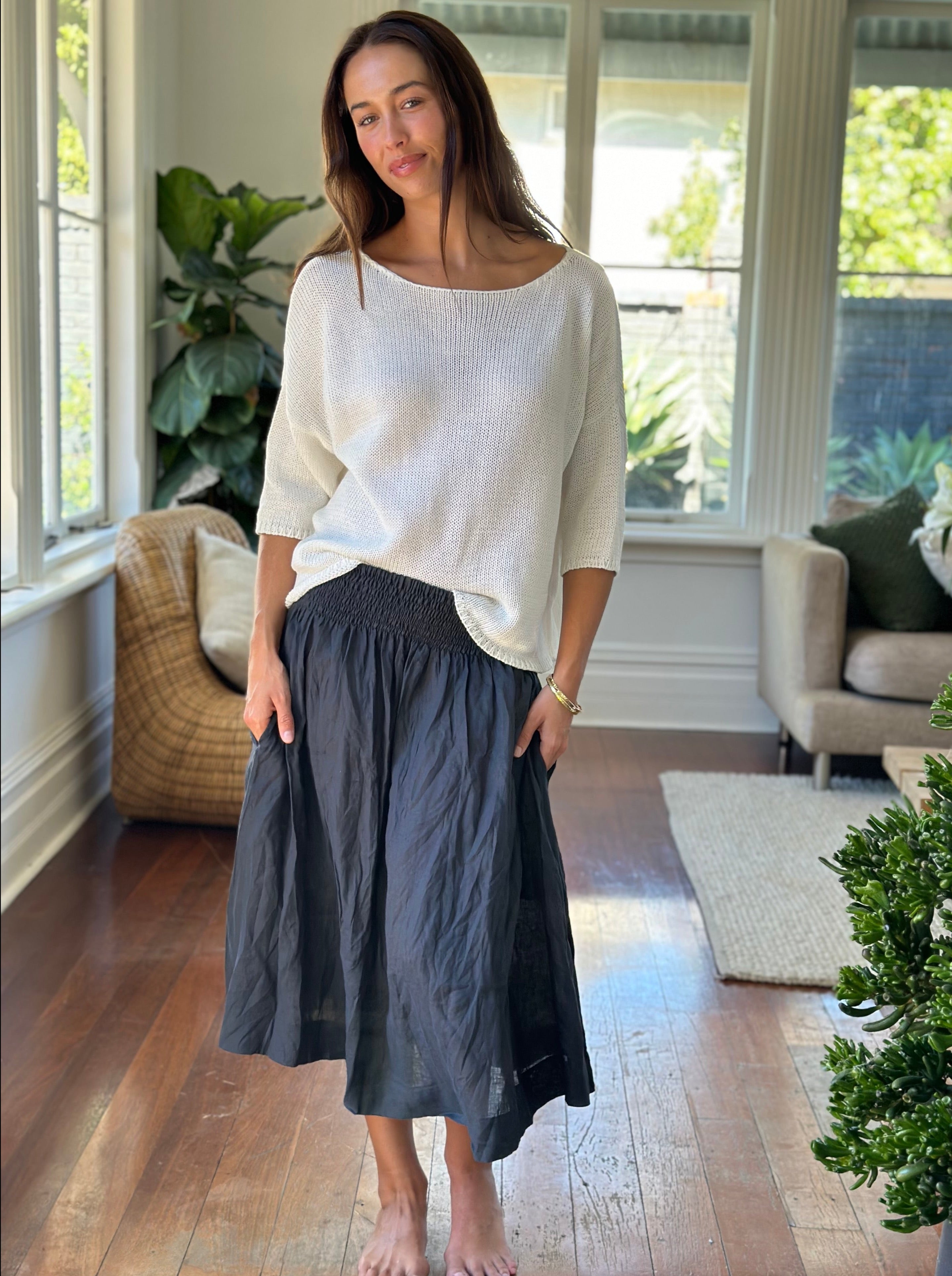 charcoal linen