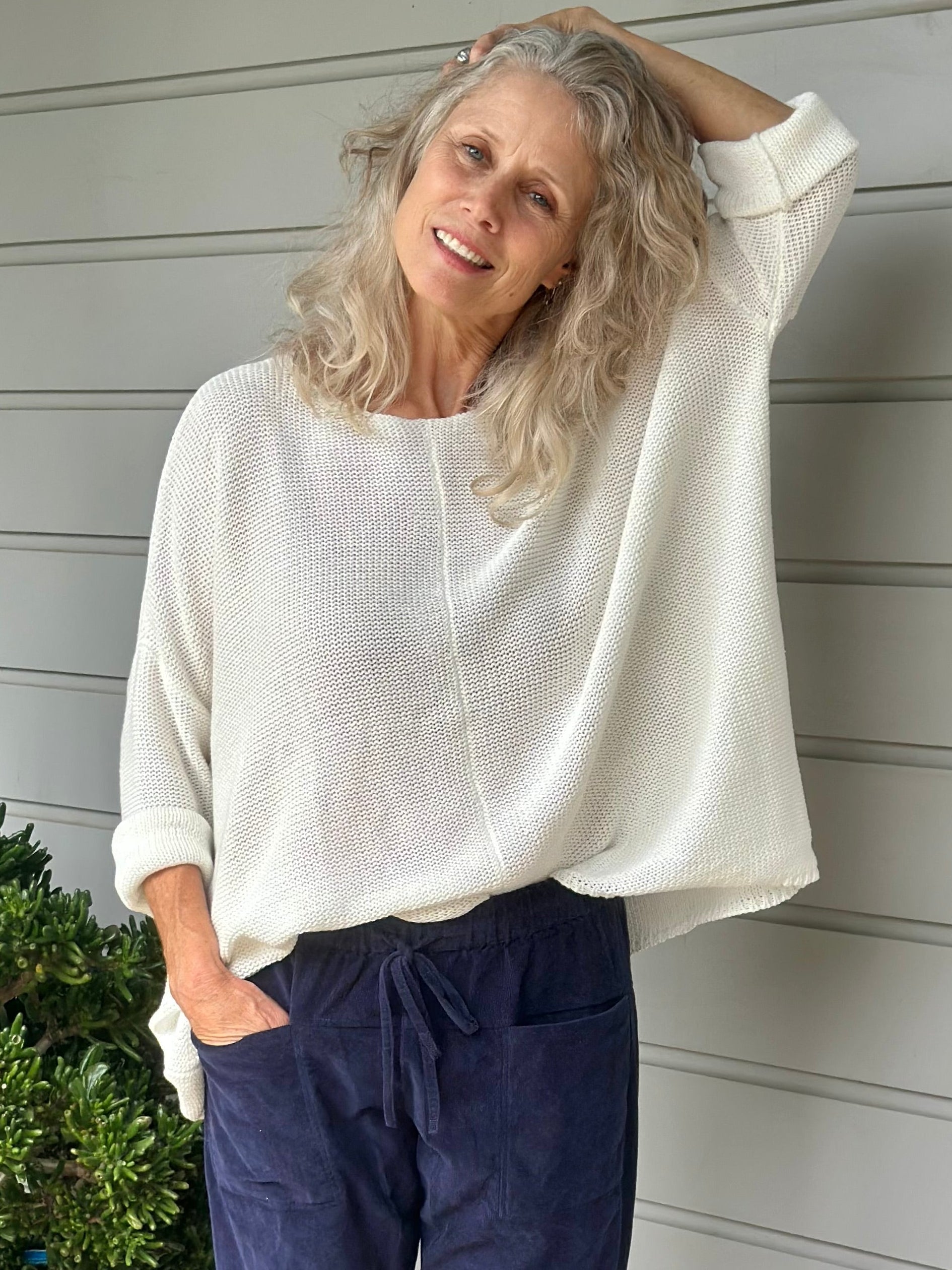 warm white cotton knit