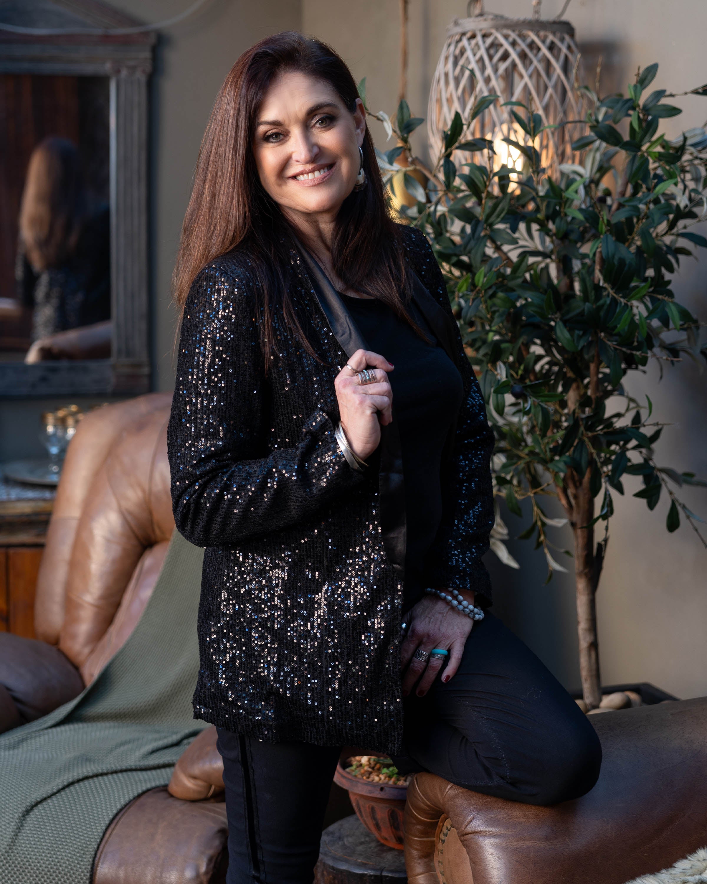 Starry Night Sequin Jacket | Black