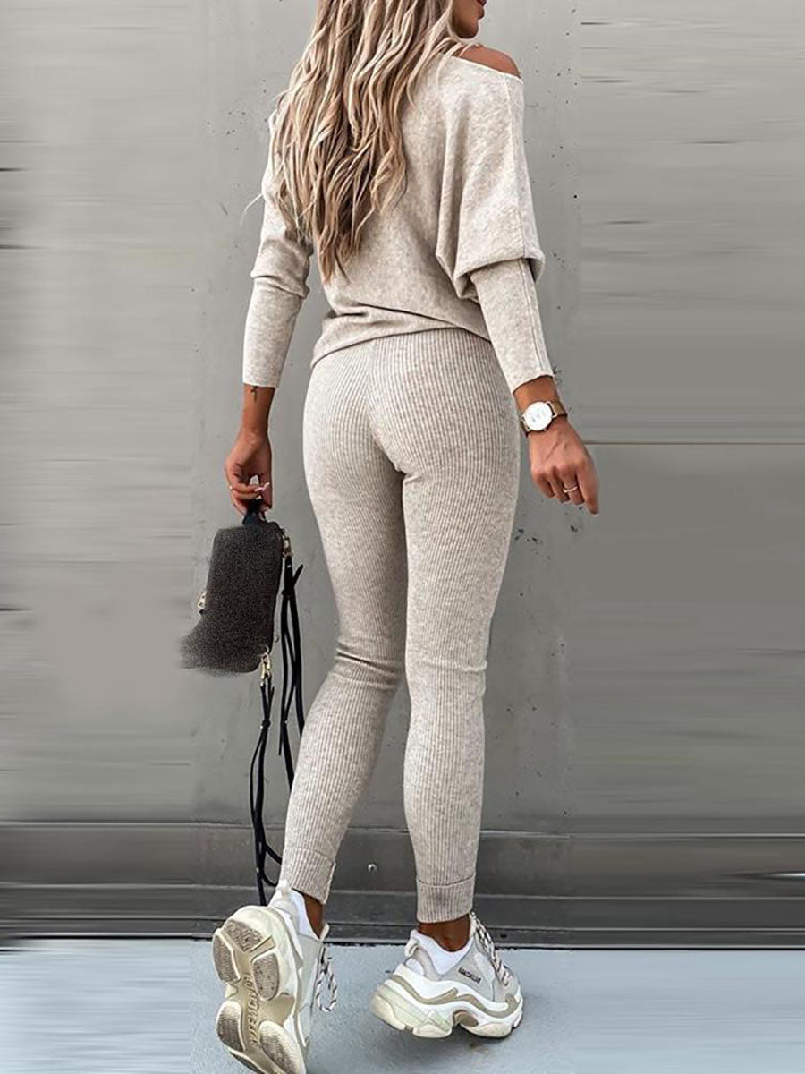 Solid Color Casual Lace-Up Slouchy Suit(7 color)