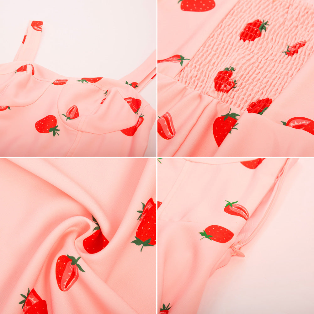 Floral Print Sweetheart Neck Flared A-Line Dress with Belt