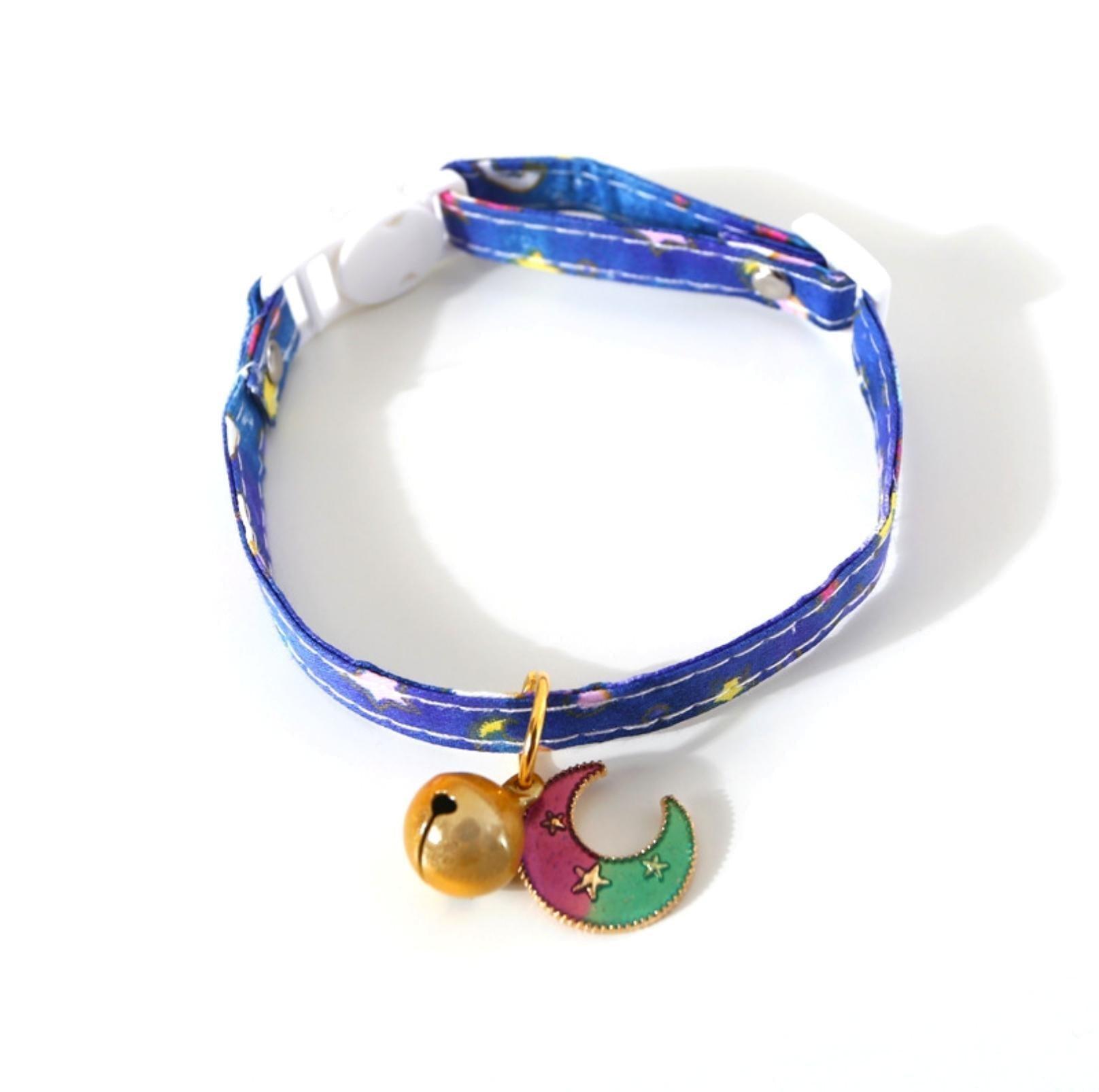 Sweet Moon and Star Series Adjustable Bell Cat Collar